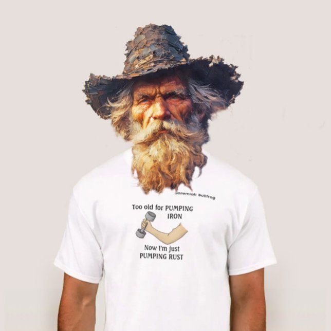 Pensionär för gammal för att pumpa järn t shirt (Skapare uppladdad)