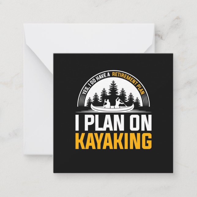 Pensionär jag planerar på att paddla kajak anteckningskort (Framsida)