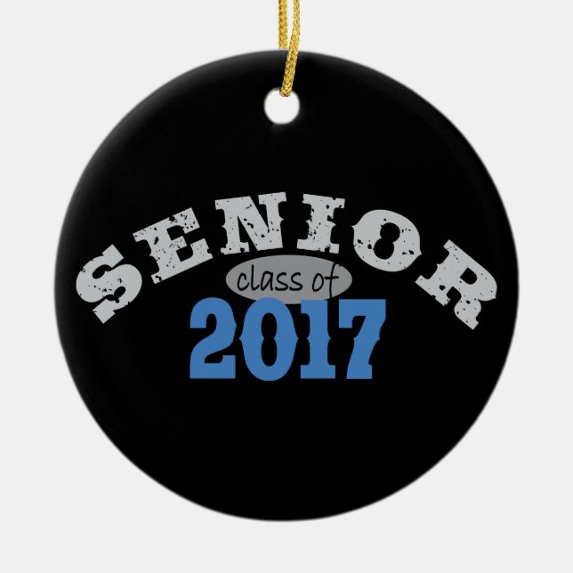 Pensionären klassificerar av 2017 blått julgransprydnad keramik (Framsidan)