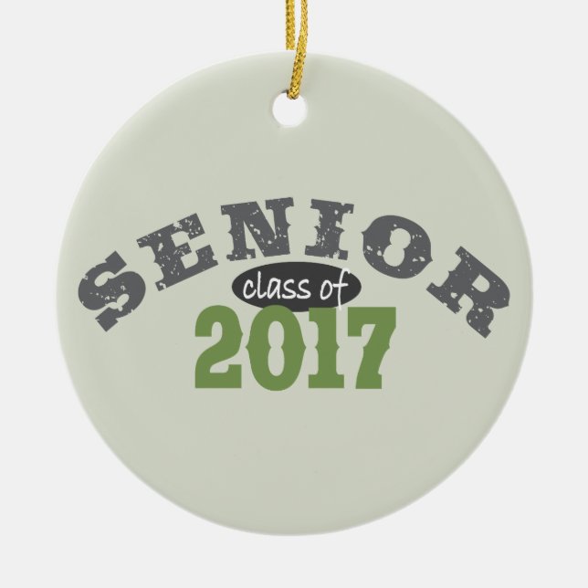 Pensionären klassificerar av grönt 2017 julgransprydnad keramik (Framsidan)