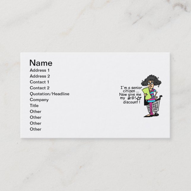 Pensionärrabatt Rabattkort (Framsida)