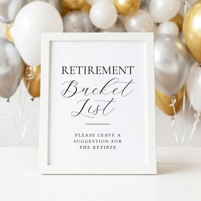 Pensionärs Bucket List Festaktivitetsskylt Poster (Skapare uppladdad)