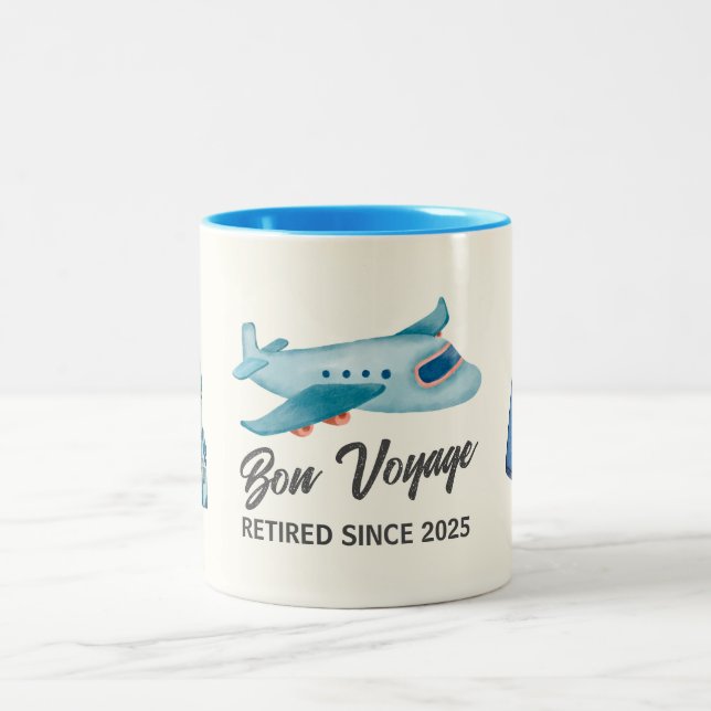 Pensionärs Resäventyr Flygplan Två-Tonad Mugg (Center)