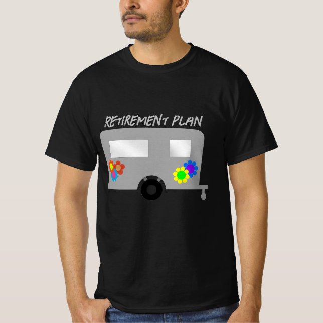 Pensionärsdrömmar Hippie Husvagn T Shirt (Framsida)