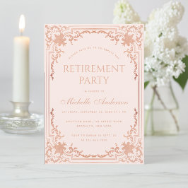 Pensionärsfest Elegant Rosa Guld Feminint Inbjudningar