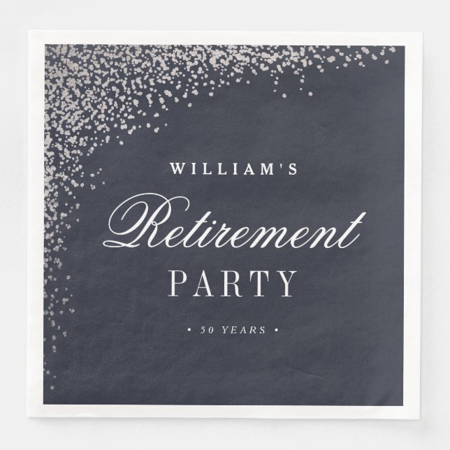 Pensionärsfest falsk folie papper servett (Framsida)