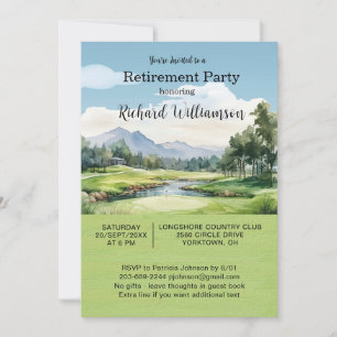 Pensionärsfest Golf Tema Inbjudan
