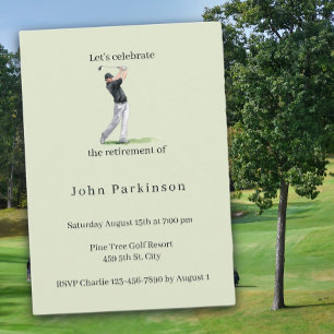 Pensionärsfest Golftavla i akvarell Inbjudningar