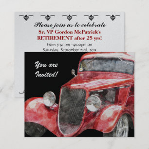 Pensionärsfest Klassisk Hotrod Samlarbil Inbjudningar