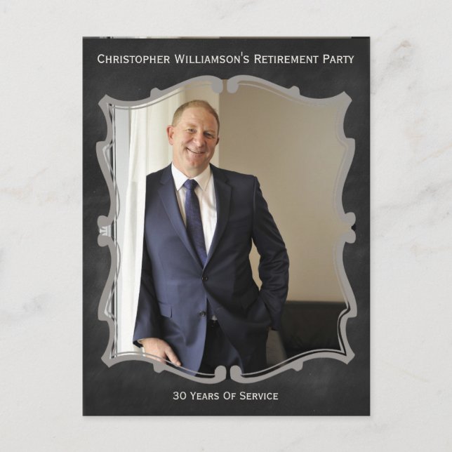 Pensionärsfest Kort Vintage Inbjudan (Framsida)