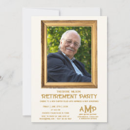 Pensionärsfest med vintage fotoram inbjudningar