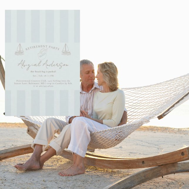 Pensionärsfest på stranden inbjudningar (Skapare uppladdad)