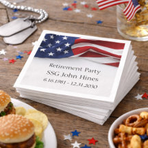Pensionärsfest USA Flagga Militär Namn Rang