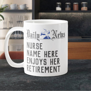 Pensionärsgåva till en sjuksköterska. Pensionerad Jumbo Mugg