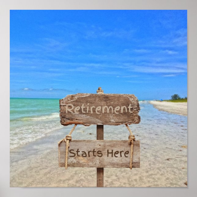 Pensionärslivet Börjar Här! Sanibel Island Strand Poster (Framsidan)