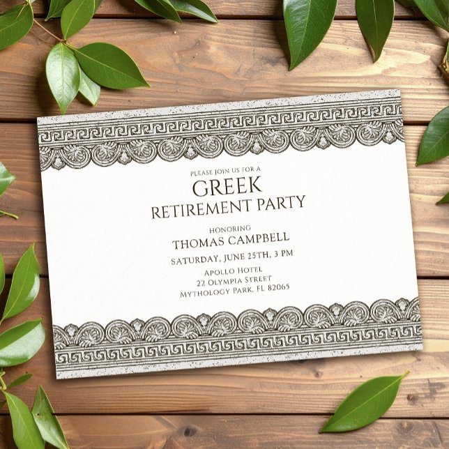 PENSIONÄRSPARTY med stenelement Inbjudningar (Skapare uppladdad)