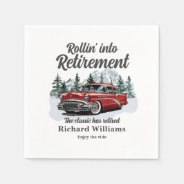 Pensionärsresor Tema Klassisk Retro Bil Rullande Pappersservett
