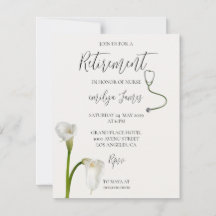 Pensionärssköterskeinbjudan | Elegant vit Calla