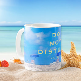 Pensionärssommar Strand Blå Vit Present Kaffemugg
