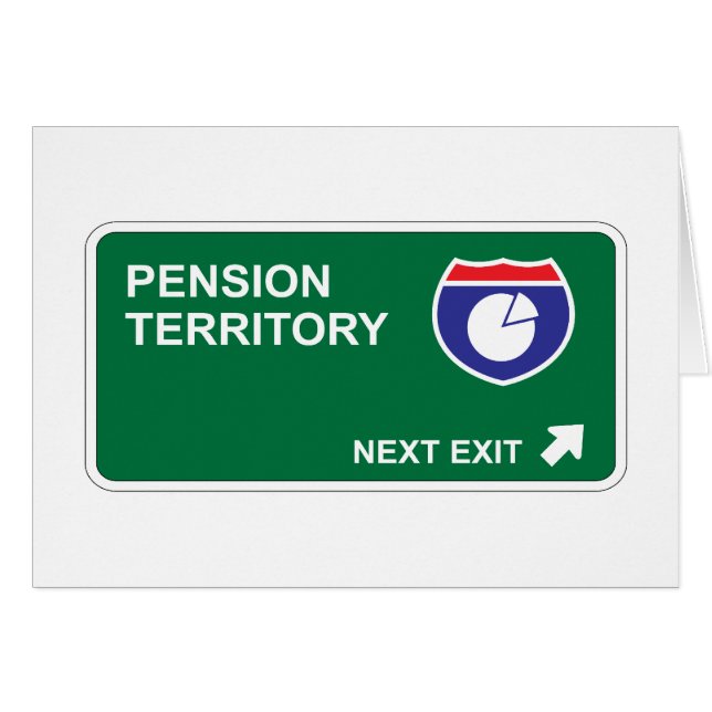 Pensionen därefter går ut hälsningskort (Framsidan Horizontal)