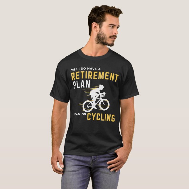 Pensionen planerar den roliga cykeln som cyklar tee shirt (Hel framsida)