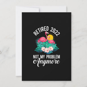 Pensionerad 2022 Pension Novelty Flamingo Blommigt Inbjudningar