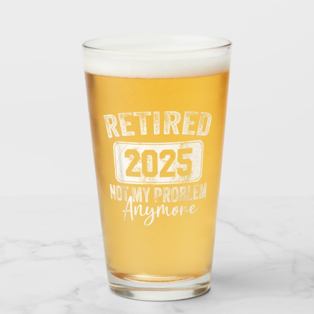 Pensionerad 2025 Inte Mitt Problem Längre Pensione Glaskopp (Framsida fylld)