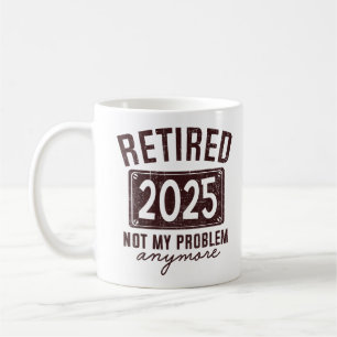 Pensionerad 2025 Pensionering För Män Kvinnor Humo Kaffemugg