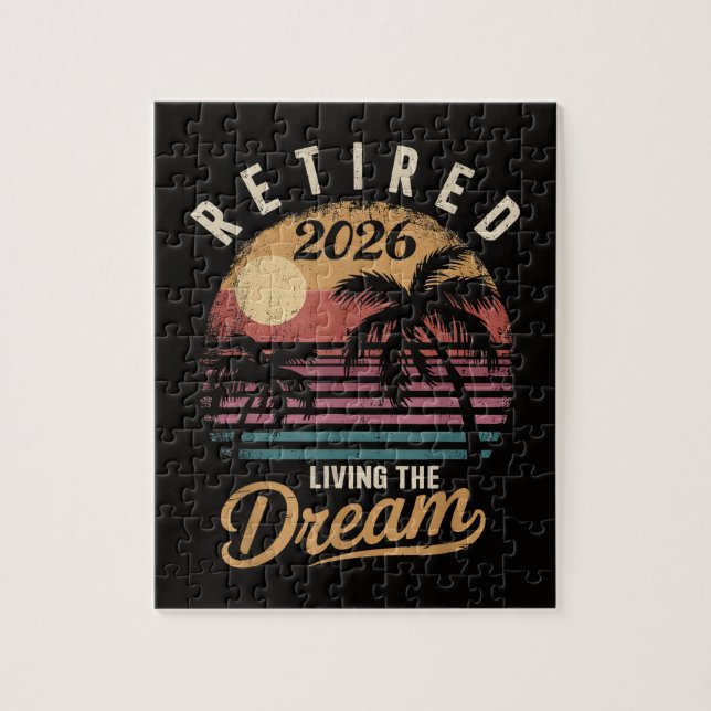 Pensionerad 2026 Drömmen om pensionen Pussel (Vertikal)