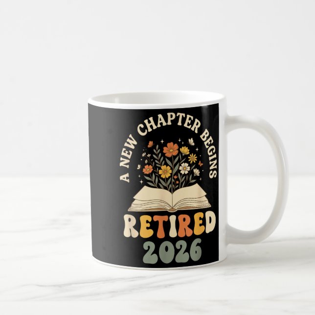 Pensionerad 2026 ett nytt kapitel börjar blommig kaffemugg (Höger)
