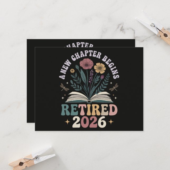 Pensionerad 2026 Ett Nytt Kapitel Börjar Inbjudningar (Fram/Back In Situ)