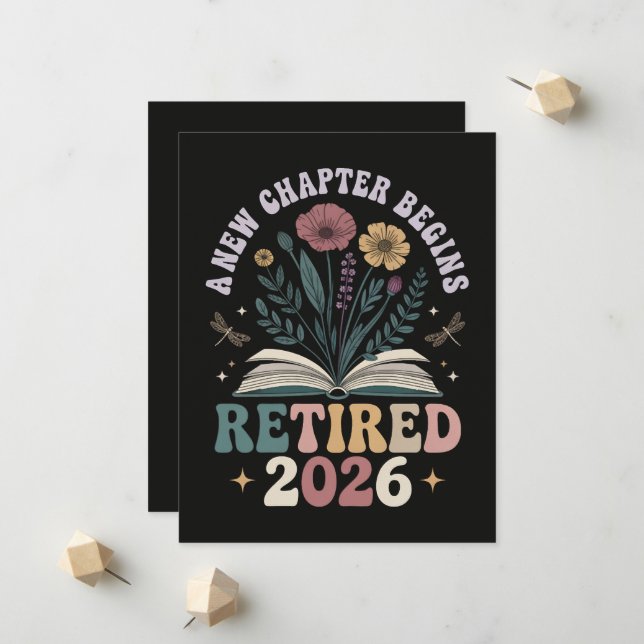 Pensionerad 2026 Ett Nytt Kapitel Börjar Meddelande (Fram/Back In Situ)
