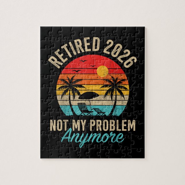 Pensionerad 2026 Inte Mitt Problem Mer Pensionerin Pussel (Vertikal)