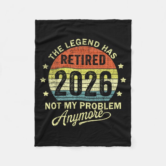 Pensionerad 2026 Pensionering 2026  Fleecefilt (Framsidan)