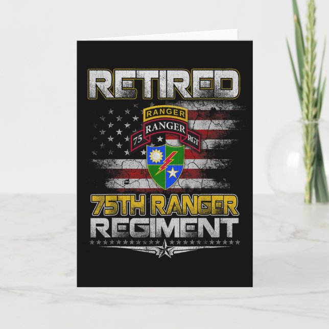 Pensionerad 75th Ranger Regiment Veteran Patriotis Kort (Framsida)