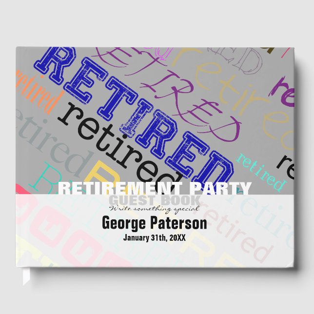 Pensionerad Anpassningsbar Pension Party Guest Bok (Framsida)