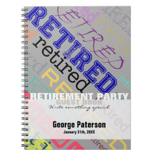Pensionerad Anpassningsbar Pension Party Guest Bok Anteckningsbok Med Spiral