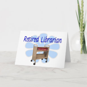 pensionerad bibliotekarie Bok Cart Design Kort