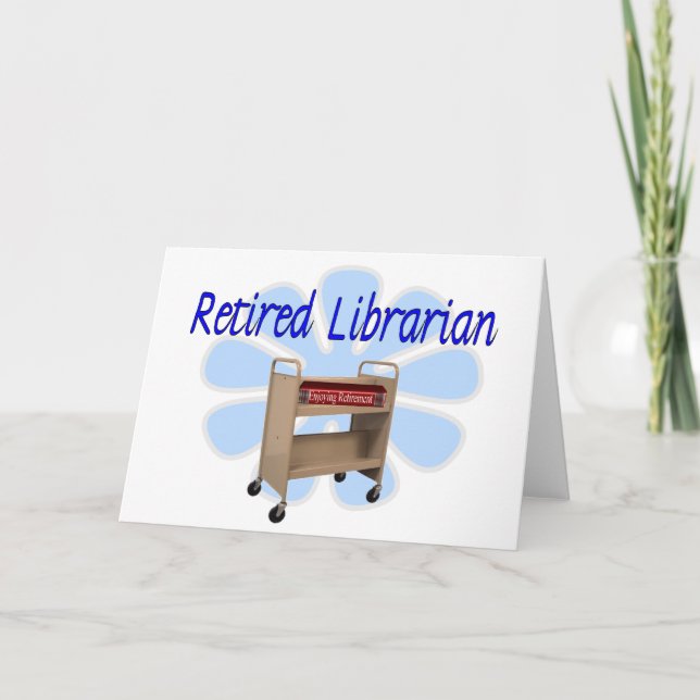 pensionerad bibliotekarie Bok Cart Design Kort (Framsida)