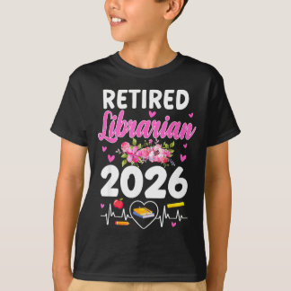 Pensionerad bibliotekarie est 2026 skolbibliotekar t shirt