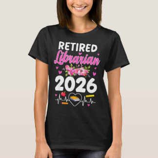 Pensionerad bibliotekarie est 2026 skolbibliotekar t shirt