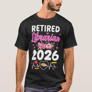 Pensionerad bibliotekarie est 2026 skolbibliotekar t shirt