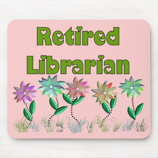 Pensionerad bibliotekarie "vårförnimmelse ", musmatta (Framsidan)