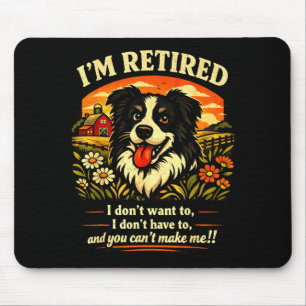 Pensionerad border collie rolig pensionering hund  musmatta