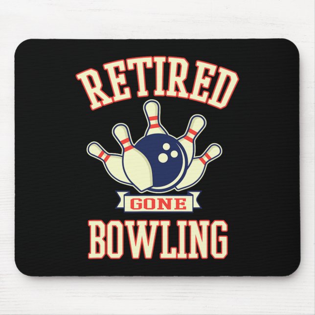 Pensionerad Bort Bowling Boll Söt Pensionärsgåva  Musmatta (Framsidan)