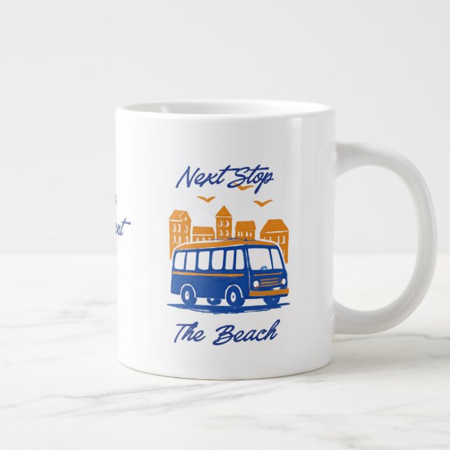 Pensionerad bussförarpresent – Roligt pensionspres Jumbo Mugg (Höger)