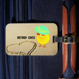 Pensionerad Chick, populär utformning. Bagagebricka