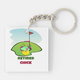Pensionerad Chick vid Golfkursen
