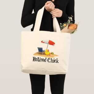 Pensionerad Chick vid stranden Jumbo Tygkasse