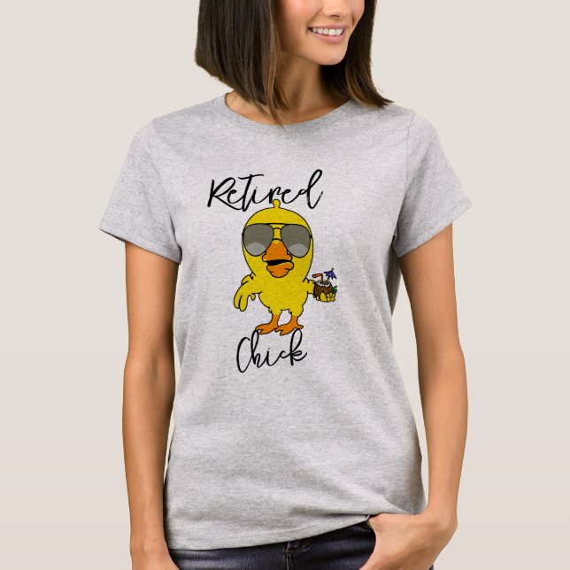 Pensionerad Chicken Tee - Funny Farm Pension Shirt (Framsida)